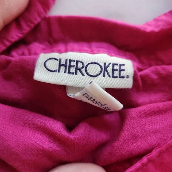 Cherokee girls large fuchsia boho relaxed tank top embroidered geometric tribal - Picture 3 of 4